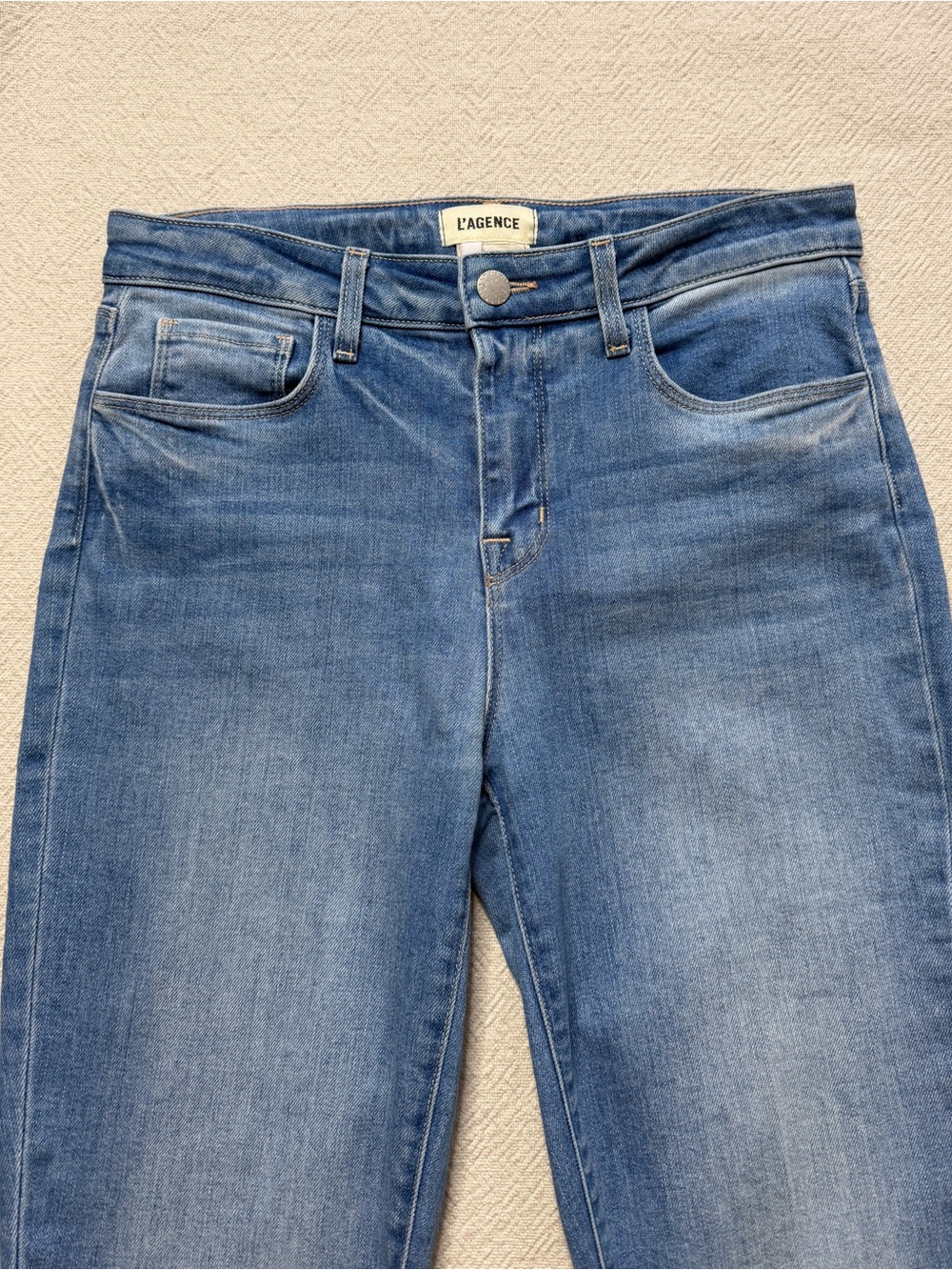 L’Agence Selma Alamo High Rise Bootcut Jeans 26 Western Festival Medium Blue - Picture 4 of 9